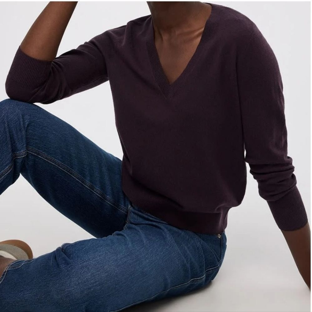 Reitmans Midnight Plum V-Neck Sweater